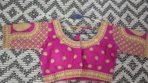 Pink & Gold Embroidered Blouse