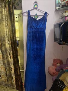 Blue Velvet Party Dress