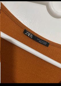 Zara Orange Aline Crop Top