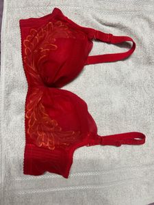 Red Floral Bra