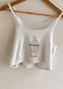 Icecream Print Oversize Crop Top