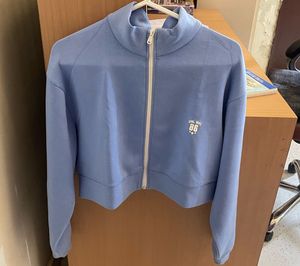 Light Blue Cropped Zip-Up