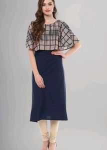 Chic Checkered Top Navy Dress