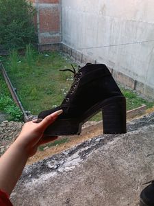 Black Velvet Ankle Length  Boots For Women&#39;s