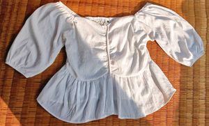 White Peplum Top