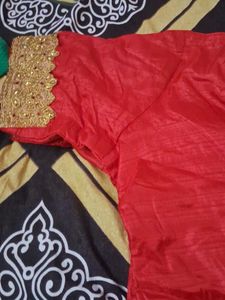 Gorgeous Red&amp; Gold Embroidered Banarasi Saree  Blo