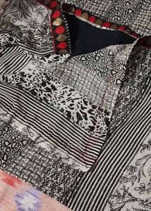 Black And White Printed Beautiful Saree 👌👌