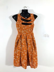 Orange Printed Dress(Women’s)