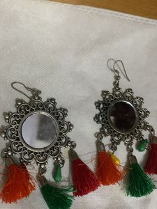 Mirror Tassel Earrings