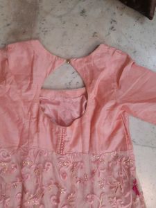 Light Pink Embroidered Anarkali Kurta Suit