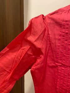 MELANGE by Lifestyle Mandarin Collar-Cotton Kurta