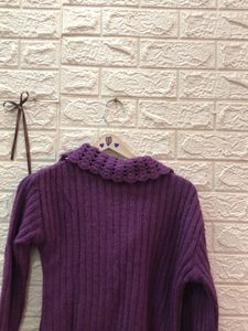 Purple Knit Cardigan