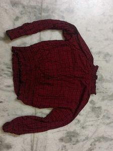 Red & Black Checkered Blouse