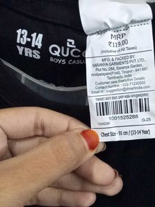 Black 13-14 Years Old Boy T Shirt  Graphic