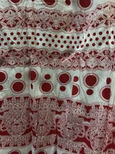 Red &amp; White Patterned Dress