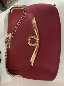 Red Clutch with Chain