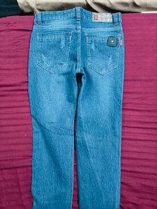 Navy Blue Fitted Jeans