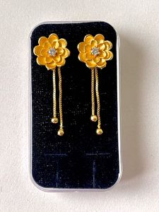 Gold Plated Two In One Earring
