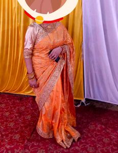 Elegant Lemon Color Complete Saare With Blouse