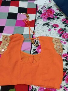 heavy mirror work saree