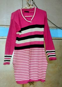 Pink Striped Sweater Tunic