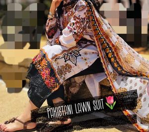 Pakistani-Lawn Suit with  Duppata