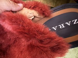 New Zara Fur Heel ( Check Flaw)