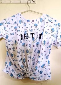 White Printed Tshirt For Women