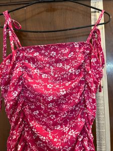 Pink Floral Smocked Dress
