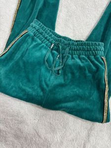 Juicy Green Velvet Joggers