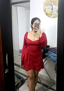 Red Long Sleeve Mini Dress