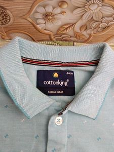 Light Blue Cottonking Polo T-Shirt