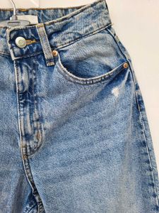 H&amp;M Ripped Baggy Flared Denim /EUR36 Or 26inch
