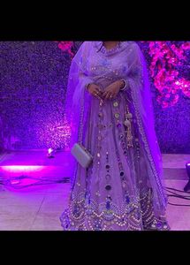 lavender mirror work lehnga and choli