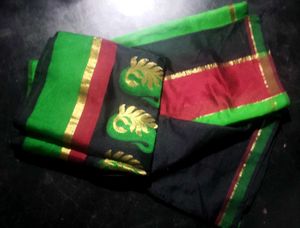 black silk blend saree