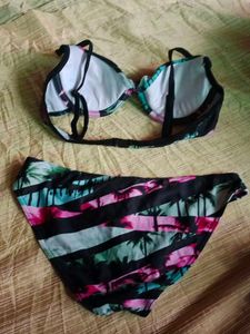 Tropical Print Bikini Set