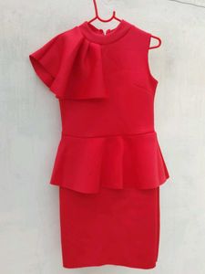 Chic Red Peplum Dress