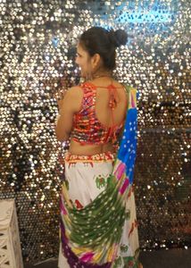 Navratri Satin Silk Printed Skirt