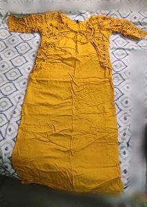 Yellow Embroidered Kurta