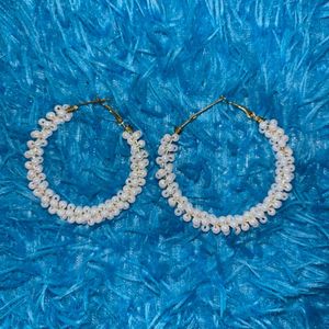 Oxidised Earrings &amp; Pearls Hoop Earring