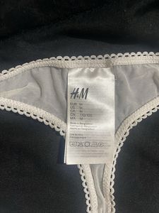 H&amp;M White Lace Thong Panties
