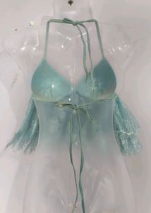 Y2K DENIM AND LACE TOP