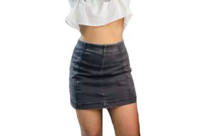Short Grey Jean Skirt