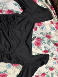 Black Ruched Shein Top