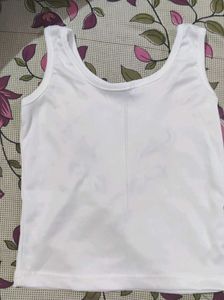 Cute White Sleeveless Tank Top with Reindeer Desig