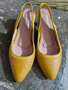 Yellow Slingback Heels