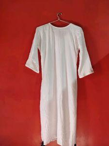 Soft Rayon White Chikankari Kurti