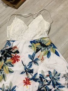Floral Dress with Lace Top