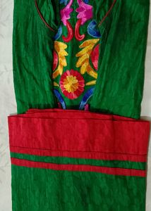 Green Embroidered Kurta