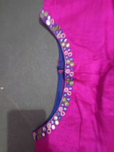 Bandine Blue And Pink Combination Umbrella Dress